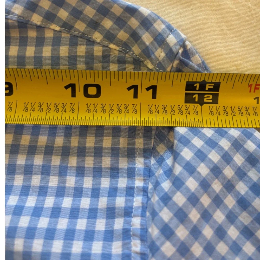 Ralph Lauren Boys Blue Gingham Button Down Shirt Long Sleeve Cotton Size 5